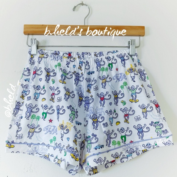 Roller Rabbit LA Monkey Polo Pajamas in White Size X-Small XS Brand New NWT - Picture 11 of 14